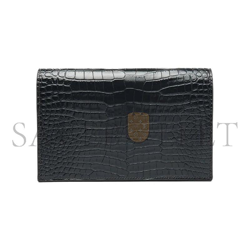 Y*L kate monogram tassel chain wallet in calfskin crocodile embossed 452159dnd1n1000 (19*12.5*4cm)
